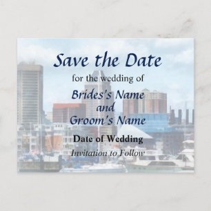 Postal De Anuncios MD: Skyline y puerto de Baltimore