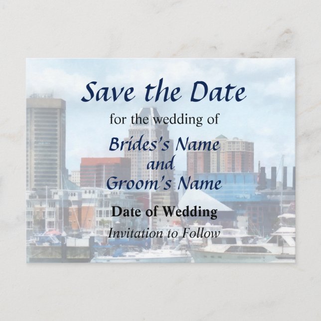 Postal De Anuncios MD: Skyline y puerto de Baltimore (Anverso)