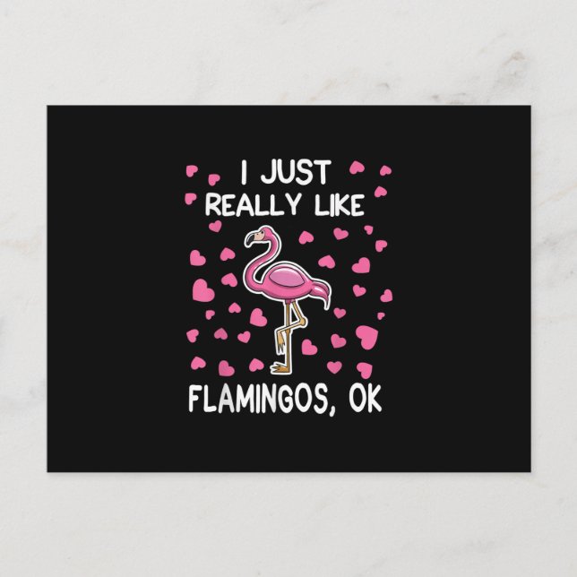Postal De Anuncios Me Gusta Realmente Flamingos, Ok Flamingo Lover (Anverso)