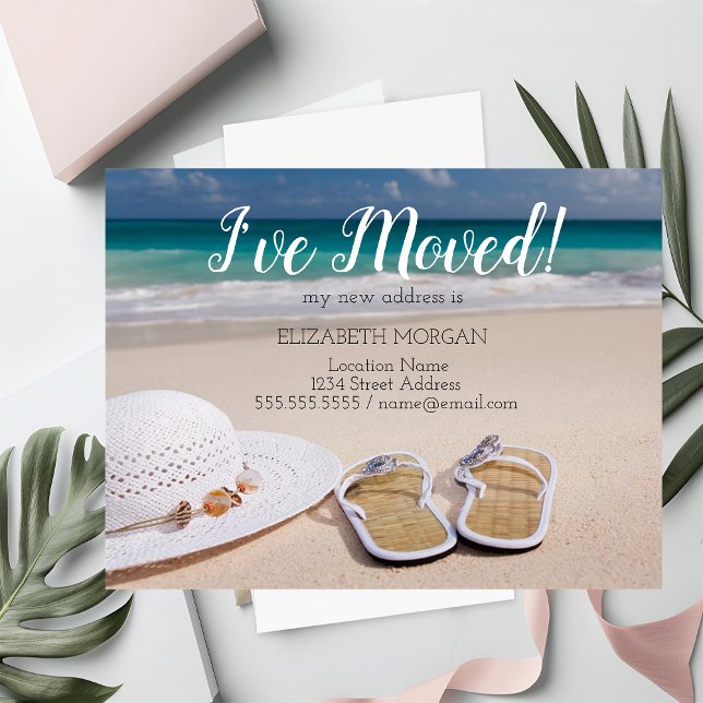 Postal De Anuncios Me he mudado, Beach, Flip flops, nueva dirección (Subido por el creador)