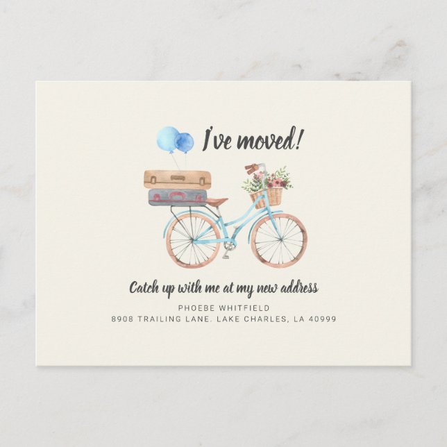 Postal De Anuncios Me he mudado Cambio de dirección Mudanza (Anverso)