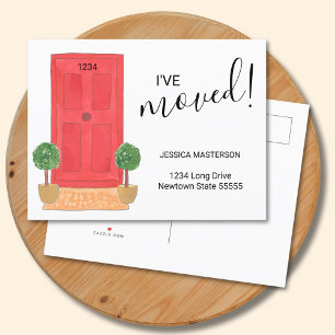 Postal De Anuncios Me he mudado Cambio de dirección Puerta Roja Acuar