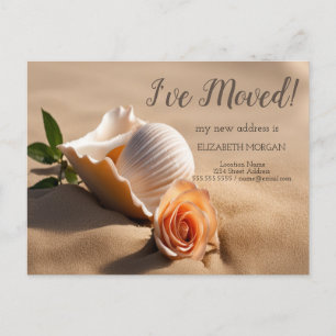 Postal De Anuncios Me He Mudado,Nueva Dirección,Caracola,Rosa