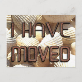 Postal De Anuncios Me he mudado, Nueva Dirección Conchas Piedra Ladri