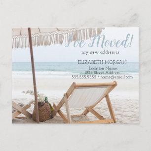 Postal De Anuncios Me he mudado,Parasol de silla de playa Nueva direc