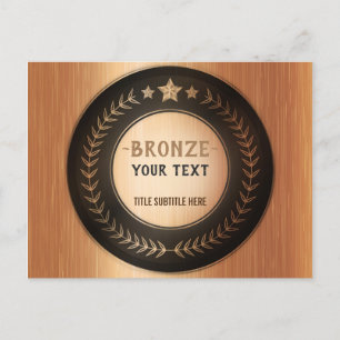 Postal De Anuncios MEDALLA DIY IMPRESIÓN PERSONALIZADA Bronce AÑADA T