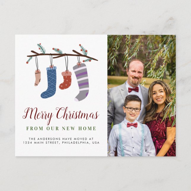 Postal De Anuncios Medias Lindas Feliz Navidad Mudanza de Casa Nueva (Anverso)