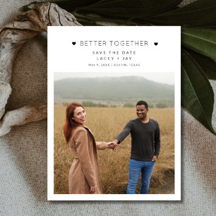 Postal De Anuncios Mejor Juntos Boda de Fotografía Guardar la Fecha