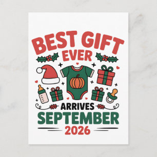 Postal De Anuncios Mejor regalo llega en septiembre de 2026 Navidad  
