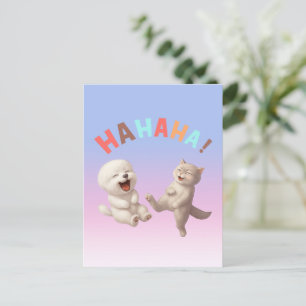 Postal De Anuncios Mejores Amigas Riéndose: ¡JA, JA, JA! Arte de Bich