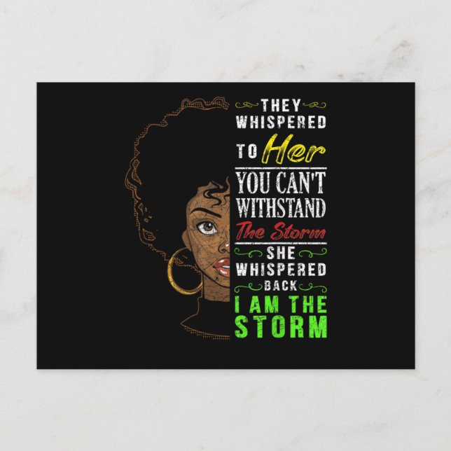 Postal De Anuncios Melanin Mujeres Orgullo Africano Estadounidense Hi (Anverso)