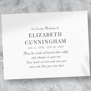 Postal De Anuncios Memorial Moderno Simple En Memoria Amorosa