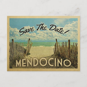Postal De Anuncios Mendocino Beach Vintage Save The Date
