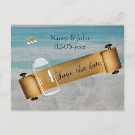 Postal De Anuncios Mensaje en una botella Boda de playa
