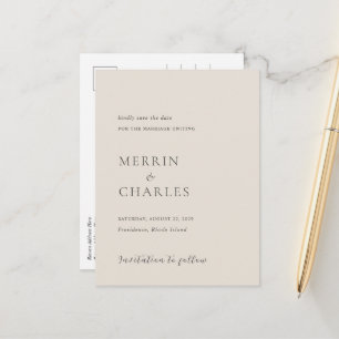 Postal De Anuncios Merrin Beige Elegant Wedding Save the Date
