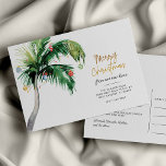 Postal De Anuncios Merry Christmas Palm Tree Holiday Moving<br><div class="desc">Christmas Holiday Coastal Moving Palm Tree Announcement you can easily customize by clicking the "Personalize" button. Add your custom message and names on the reverse side</div>