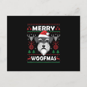 Postal De Anuncios Merry Woofmas Schnauzer Navidades Perro Lover Paja