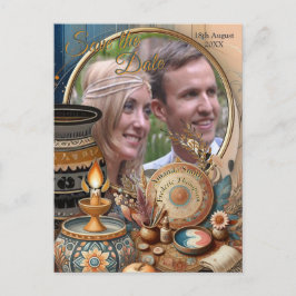 Postal De Anuncios Mezcla bohemia de azul verdoso, magenta, púrpura s