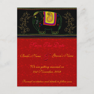 Postal De Anuncios Mi elefante indio - rojo indio