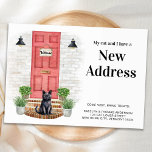Postal De Anuncios Mi gato y yo nueva dirección Puerta de gato negra<br><div class="desc">"Mi gato y yo tenemos una nueva dirección" Invitación móvil celebra tu movimiento con encanto y humor usando nuestra encantadora invitación en movimiento "Mi gato y yo tenemos una nueva dirección". Perfecto para los amantes de los gatos, esta carta capta la alegría de instalarse en una nueva casa con tu...</div>