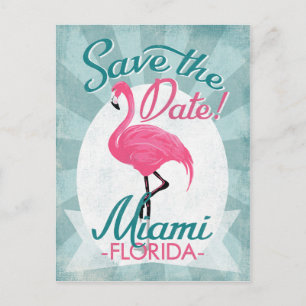 Postal De Anuncios Miami Save The Date Flamenco Rosa