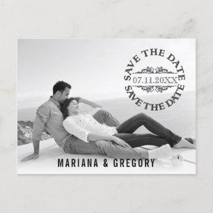 Postal De Anuncios Minimal Save the Date foto boda moderna