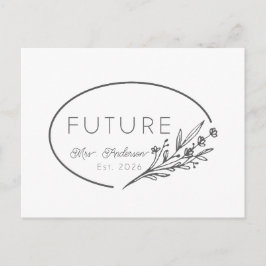 Postal De Anuncios Minimalist Floral Future Mrs. Est 2026 Wedding Ann