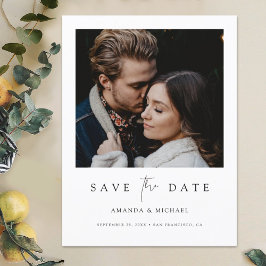 Postal De Anuncios Minimalist Modern Photo Custom Save the Date