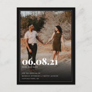 Postal De Anuncios Minimalista foto de Personalizado blanco negro sal