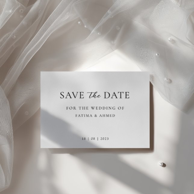 Postal De Anuncios Minimalista guión formal moderno boda guardar la f (Subido por el creador)
