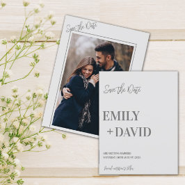 Postal De Anuncios Minimalista Moderno Foto de Boda Guardar la Fecha