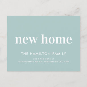 Postal De Anuncios Minimalista Moderno Nuevo Hogar Verde Pastel
