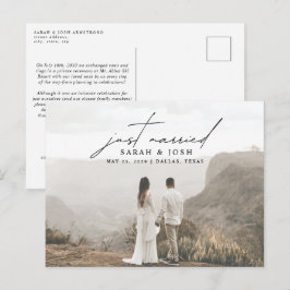 Postal De Anuncios Minimalista moderno recién casado Boda de fotograf
