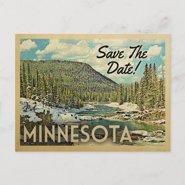 Postal De Anuncios Minnesota Salva La Nieve Del Río De Las Montañas (Anverso)