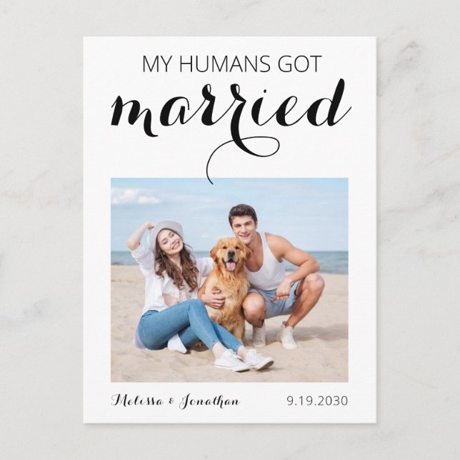 Postal De Anuncios Mis Seres Humanos Se Casaron Con Elopement, Boda D (Anverso)