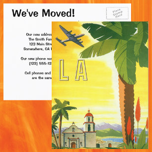 Postal De Anuncios Misión Vintage de Los Ángeles, Cambio de Dirección