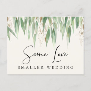 Postal De Anuncios Mismo amor, boda más pequeña, vegetación