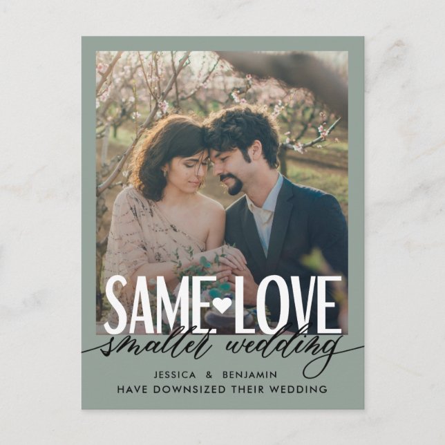 Postal De Anuncios Mismo Amor Bodas Más Pequeñas | Actualización de B (Anverso)