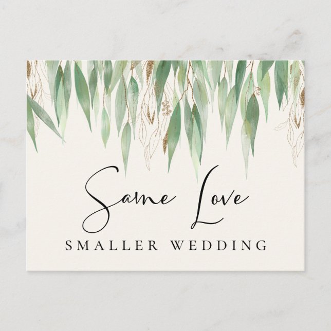 Postal De Anuncios Mismo Amor Bodas más Pequeñas Follaje (Anverso)