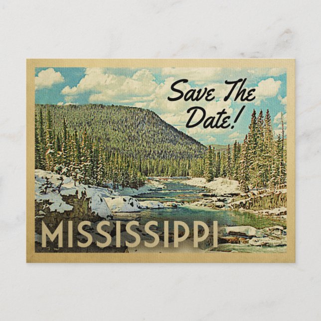 Postal De Anuncios Mississippi Salvar La Nieve Del Río De Las Montaña (Anverso)