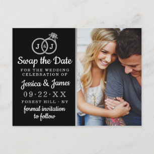 Postal De Anuncios Moda Anillos Boda Monograma Guardar O Intercambiar