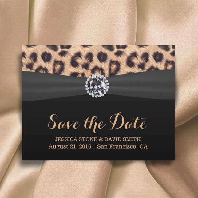 Postal De Anuncios Moda Brillante Boda de Leopardo de los Diamantes S (Subido por el creador)