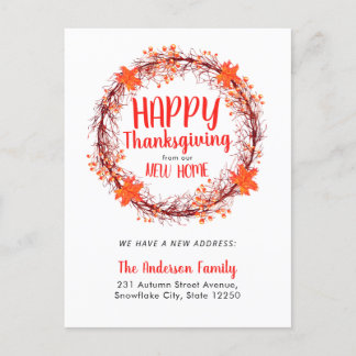 Postal De Anuncios Moda Caída Wreath Feliz Día de Acción de Gracias m