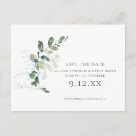 Postal De Anuncios Moda Eucalyptus Greenery Wedding Save the Date