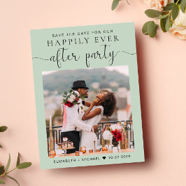 Postal De Anuncios Moda Foto Recepción de boda Guardar la fecha