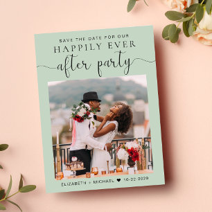 Postal De Anuncios Moda Foto Recepción de boda Guardar la fecha