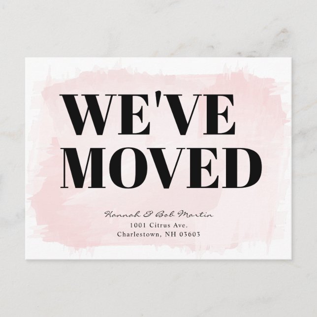 Postal De Anuncios Moda minimalista acuarela Rubor Movimiento rosa (Anverso)