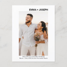 Postal De Anuncios Moda moderna mínima Boda de fotografía recién casa