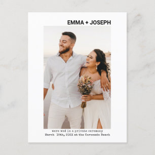 Postal De Anuncios Moda moderna mínima Boda de fotografía recién casa