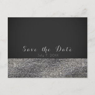 Postal De Anuncios Moda Silver Modern Glam Sequins Save the Date